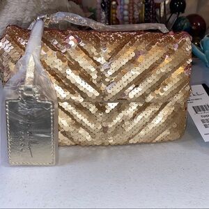 Nicole Miller Gold Sequin Evening Bag